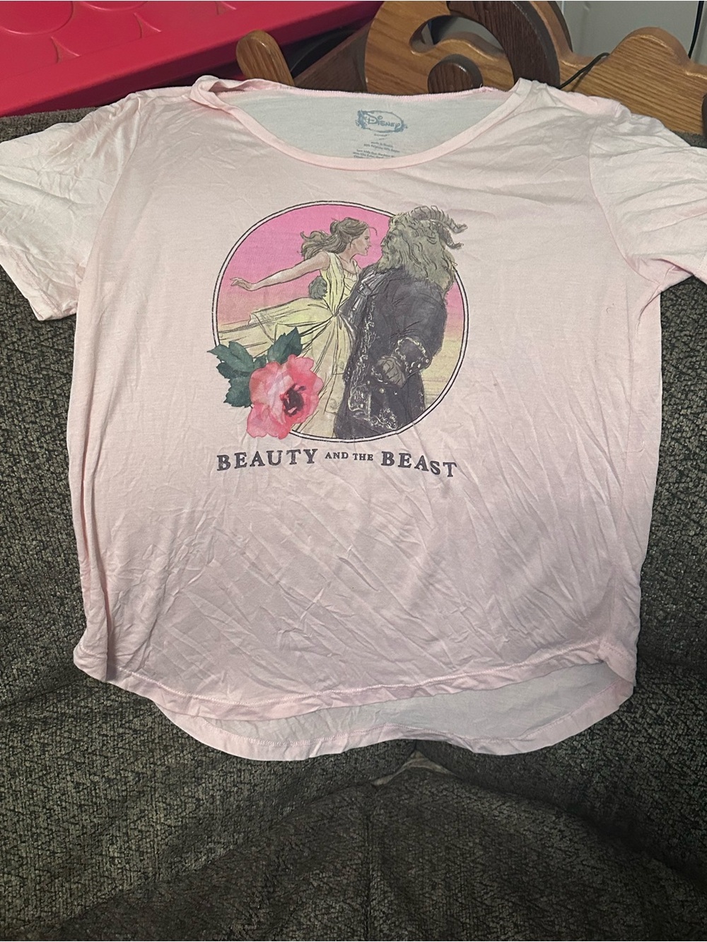 Disney Pink Beauty and the Beast Graphic Short Sleeve Tee